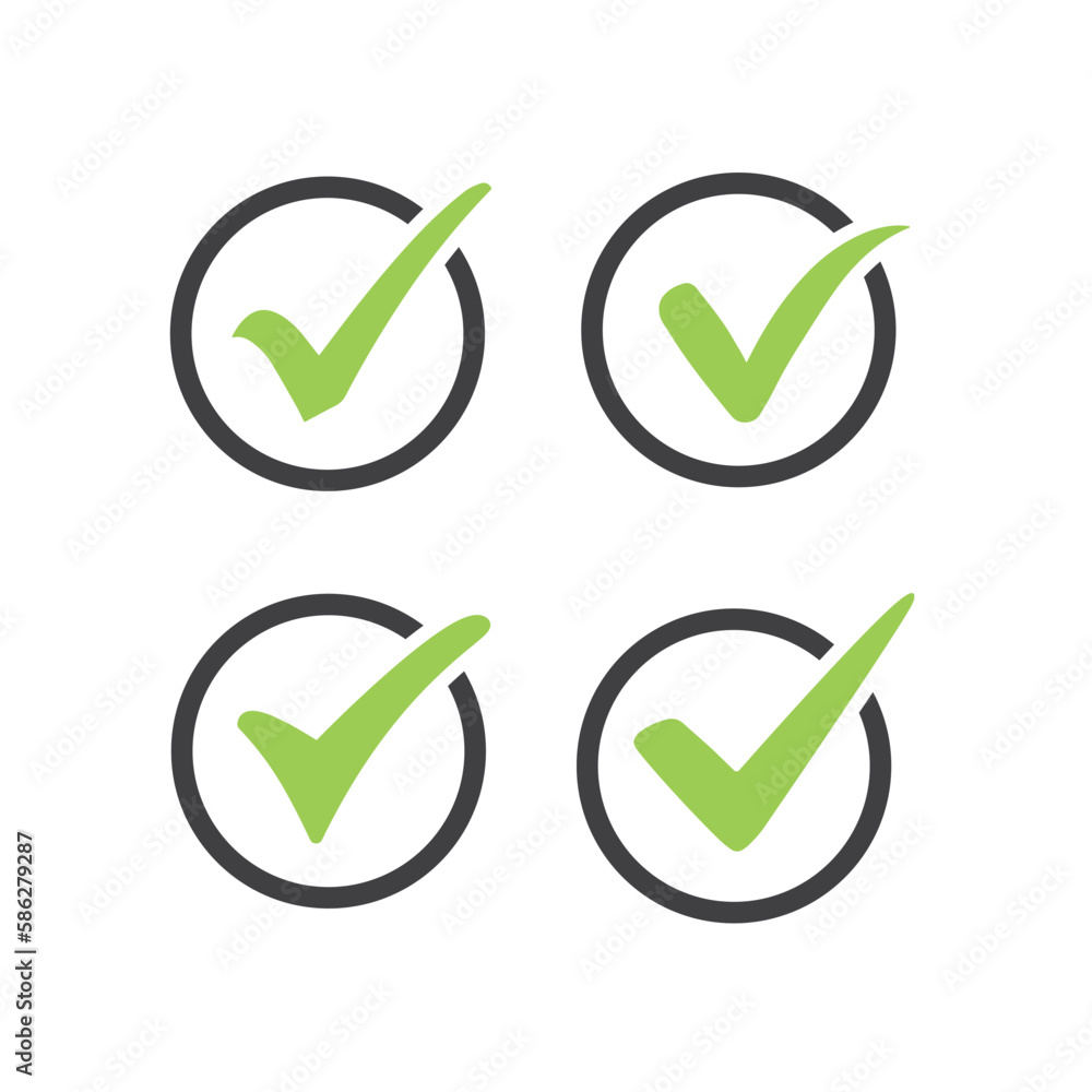 Poster green check marks in different variants.
