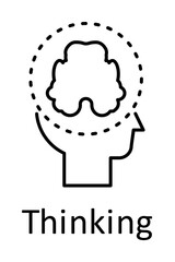 Human, brain in mind icon. Element of human mind with name icon. Thin line icon for website design and development, app development. Premium icon
