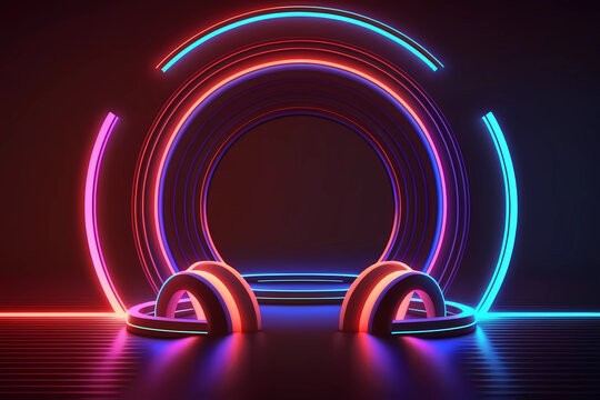 Abstract Neon Symphony created by AI