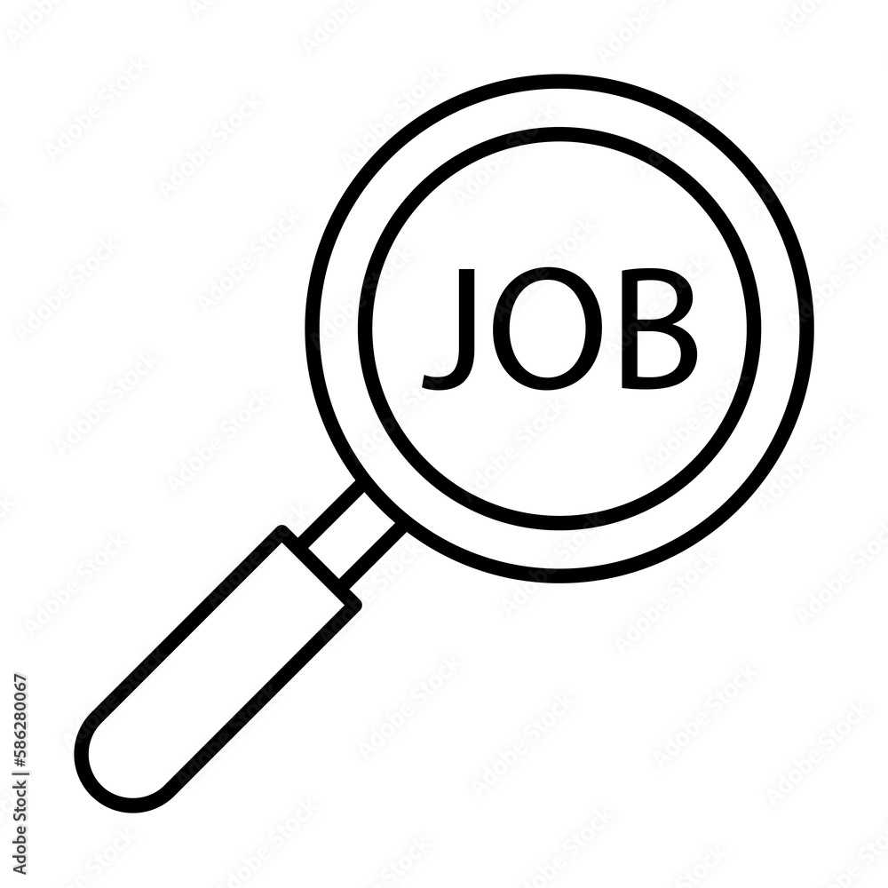 Poster job, search, loupe icon. element of human resources for mobile concept and web apps illustration. th