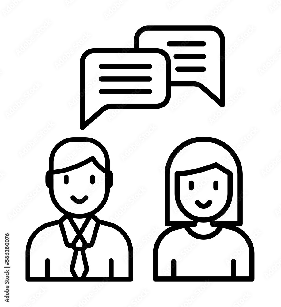 Aufkleber conversation, chat, people icon. element of human resources for mobile concept and web apps illustra