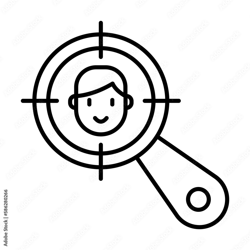 Poster target, searching icon. element of human resources for mobile concept and web apps illustration. thi