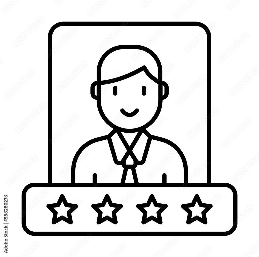 Poster rating, star, seo web icon. element of human resources for mobile concept and web apps illustration.