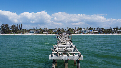 Destroyed Naples Pier in Naples, Florida after Hurricane Ian