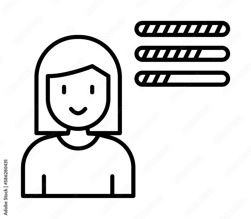 Poster skill, worker, girl icon. element of human resources for mobile concept and web apps illustration. t
