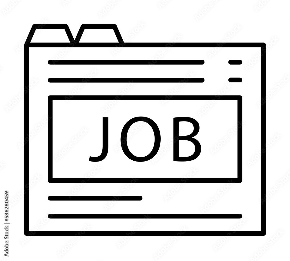 Poster job, portfolio, files, folder icon. element of human resources for mobile concept and web apps illus