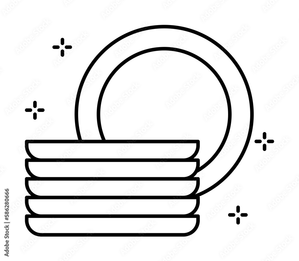 Poster plate, clean icon. simple line, outline elements of hygiene icons for ui and ux, website or mobile a