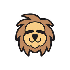Lion head cartoon animal icon