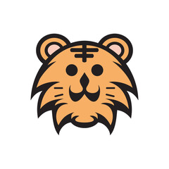 Lion head cartoon animal icon