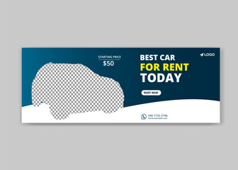 Car rental social media post and banner design