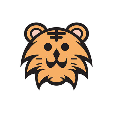 Lion head cartoon animal icon