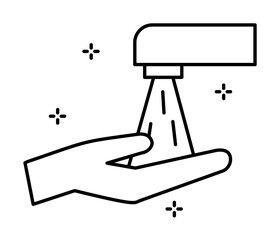 Water, hand, faucet icon. Simple line, outline elements of hygiene icons for ui and ux, website or mobile application