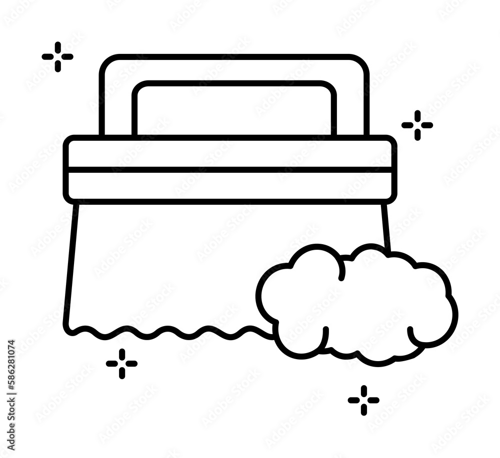 Poster brush, cleaning, foam icon. simple line, outline elements of hygiene icons for ui and ux, website or
