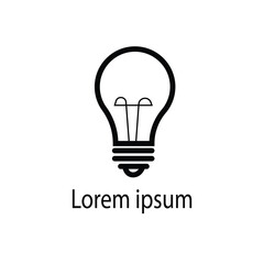 Bulb vector icon, creative lamp symbol. Modern, simple flat vector illustration for web site or mobile app