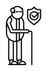 insurance, senior, elderly icon. Element of insurance icon. Thin line icon for website design and development, app development. Premium icon