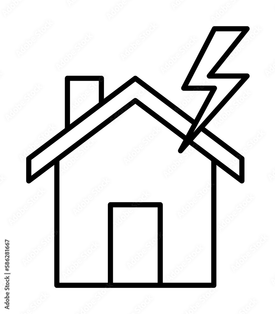 Aufkleber thunderbolt line icon. element of insurance sign for mobile concept and web apps. thin line thunderb