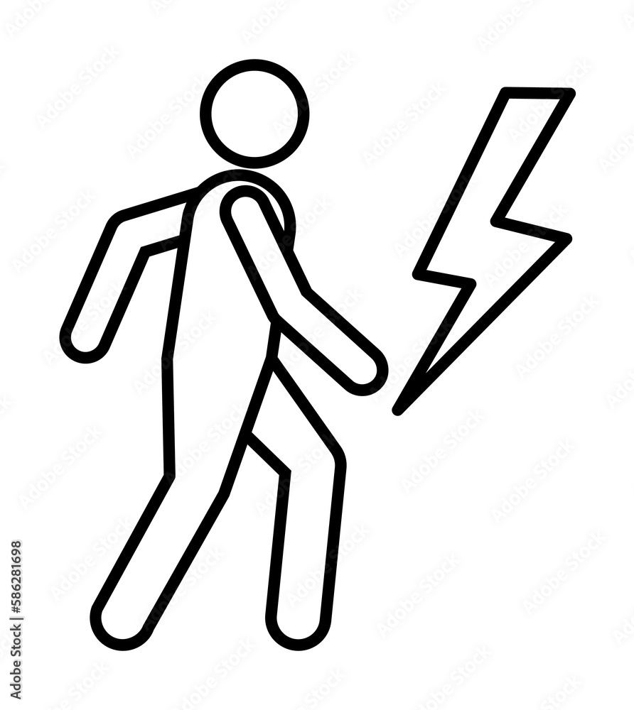 Poster lightning strike line icon. element of insurance sign for mobile concept and web apps. thin line lig