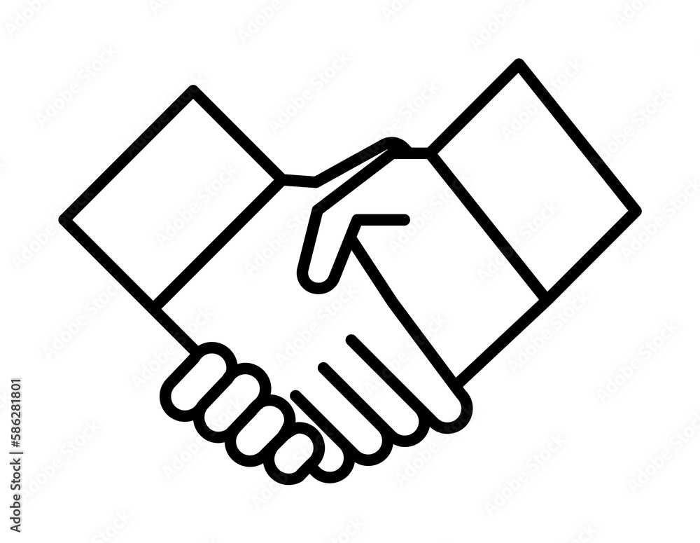 Poster handshake line icon. element of insurance sign for mobile concept and web apps. thin line handshake 