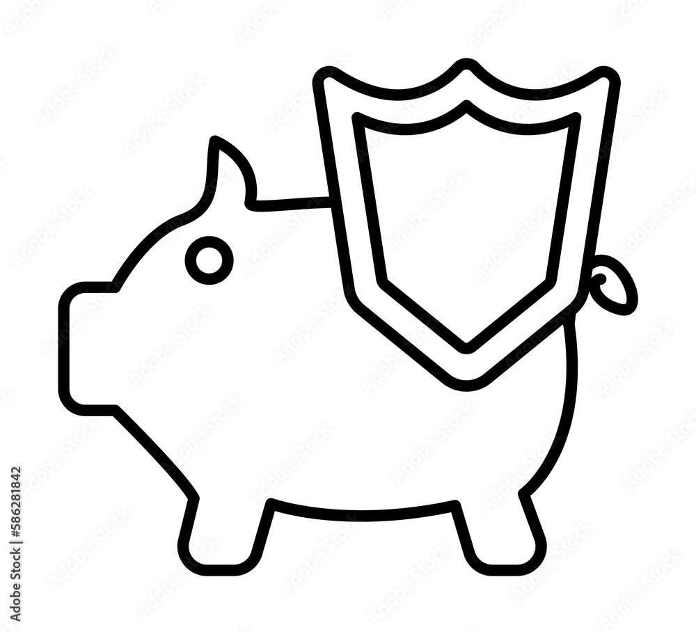 Poster save money line icon. element of insurance sign for mobile concept and web apps. thin line save mone