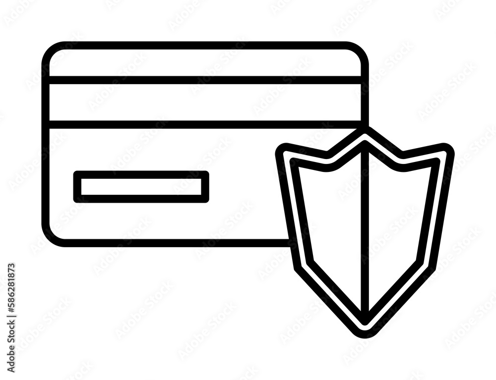 Poster credit card and billboard line icon. element of insurance sign for mobile concept and web apps. thin