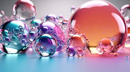 3d render, abstract background with air bubbles