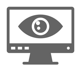 Computer monitor, digital scan, online protection, online system protection, security scanner icon