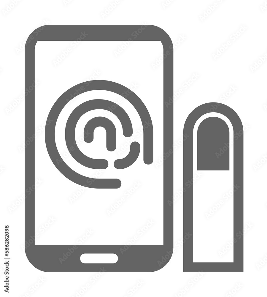 Aufkleber fingerprint scan icon. element of internet security icon. premium quality graphic design icon. signs