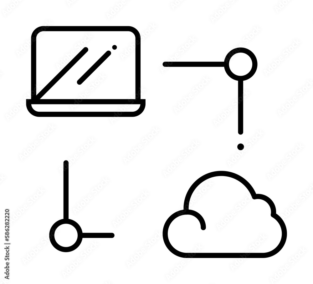 Poster cloud computing, internet technology icon. element of internet technology icon for mobile concept an