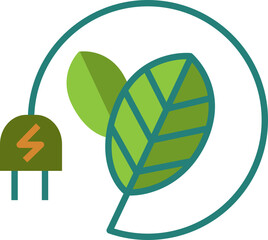 Natural power icon. Ecology concept icon style