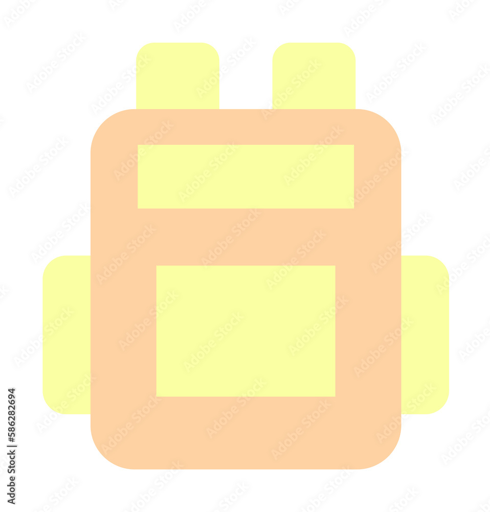 Poster backpack, bag icon. simple color elements of kindergarten icons for ui and ux, website or mobile app