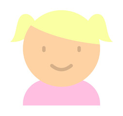 Girl, child icon. Simple color elements of kindergarten icons for ui and ux, website or mobile application