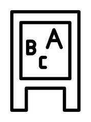 Board, letters icon. Simple line, outline elements of kindergarten icons for ui and ux, website or mobile application