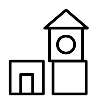 Cube, toy icon. Simple line, outline elements of kindergarten icons for ui and ux, website or mobile application