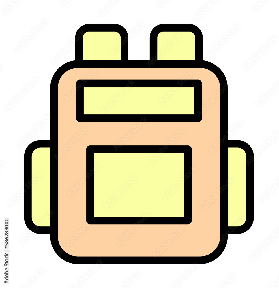 Poster backpack, bag icon. simple color with outline elements of kindergarten icons for ui and ux, website 