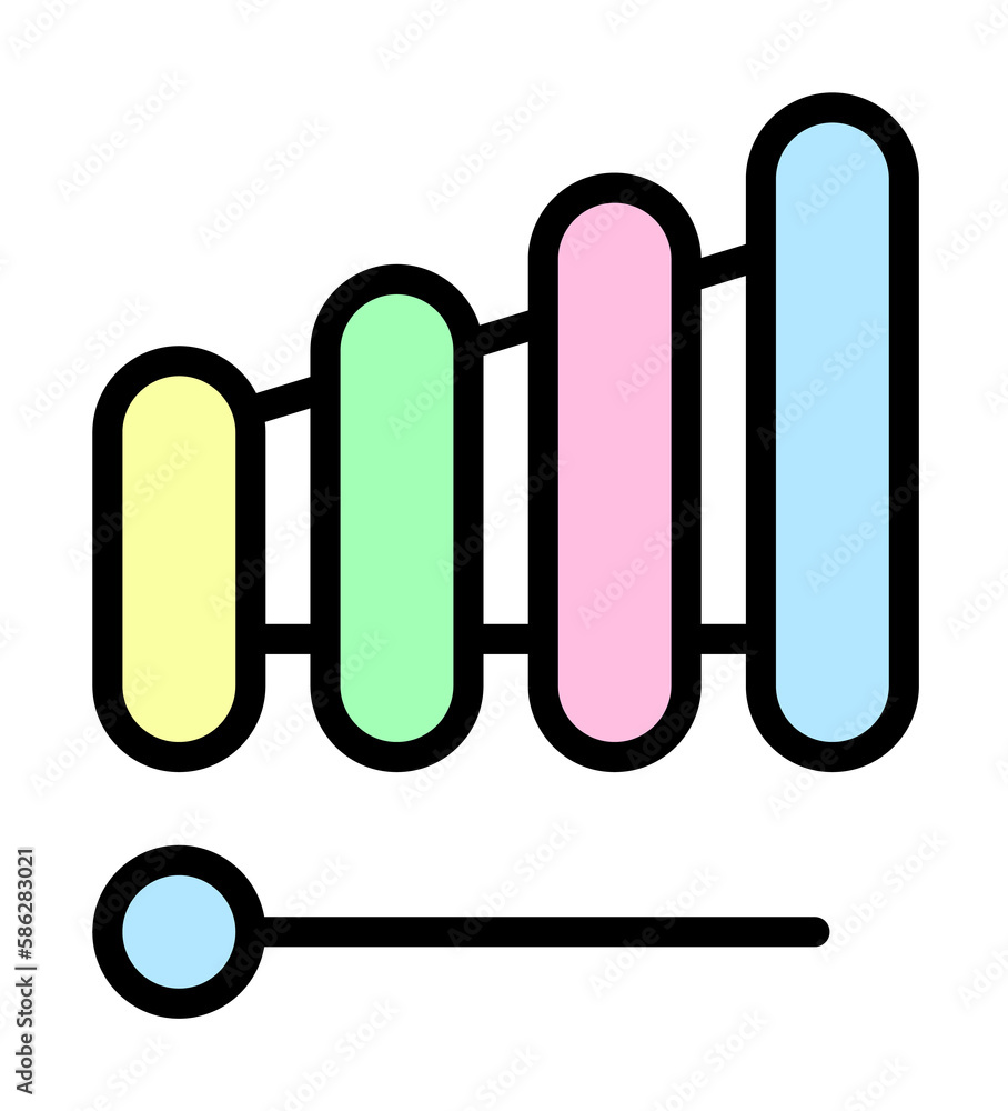Poster musical instrument, toy icon. simple color with outline elements of kindergarten icons for ui and ux