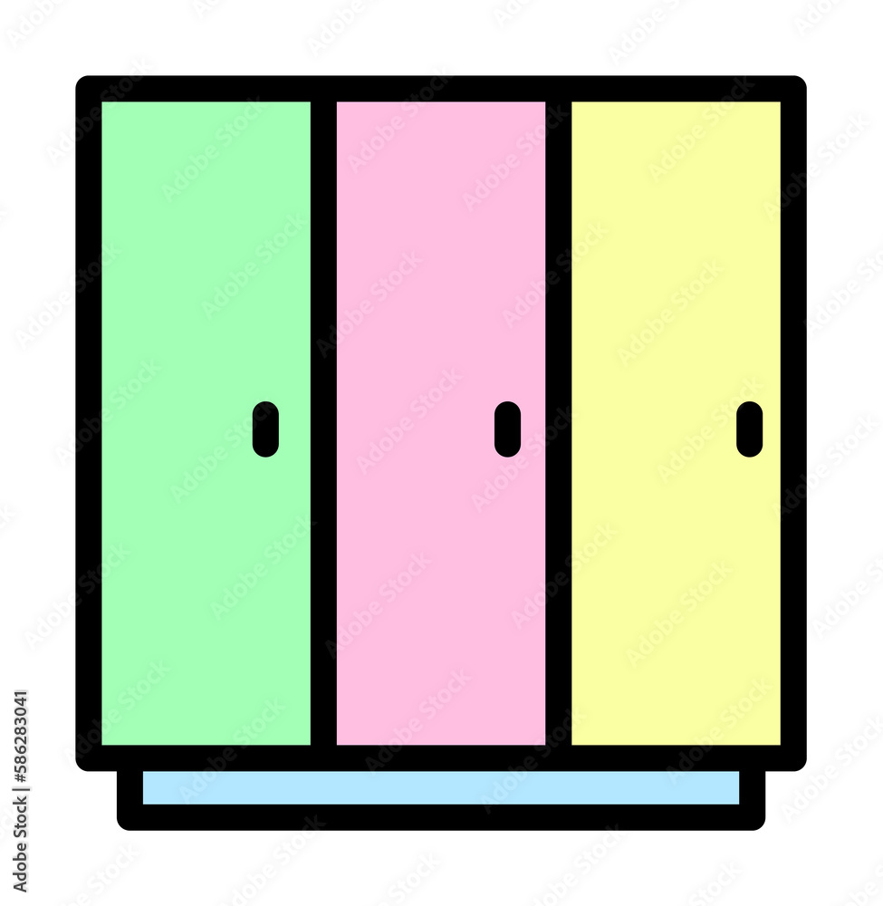 Poster locker, furniture icon. simple color with outline elements of kindergarten icons for ui and ux, webs