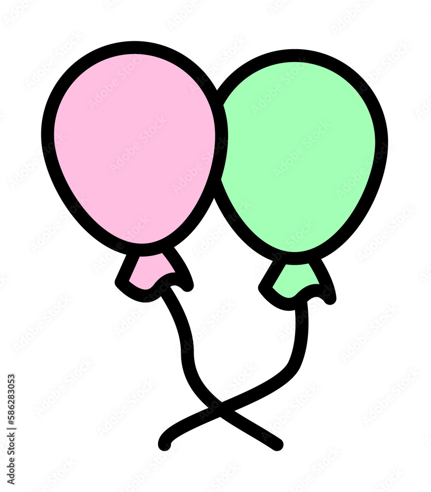 Poster balloon, air icon. simple color with outline elements of kindergarten icons for ui and ux, website o