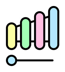 Musical instrument, toy icon. Simple color with outline elements of kindergarten icons for ui and ux, website or mobile application