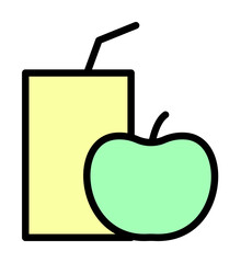 Apple, juice icon. Simple color with outline elements of kindergarten icons for ui and ux, website or mobile application