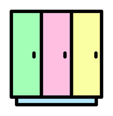 Locker, furniture icon. Simple color with outline elements of kindergarten icons for ui and ux, website or mobile application