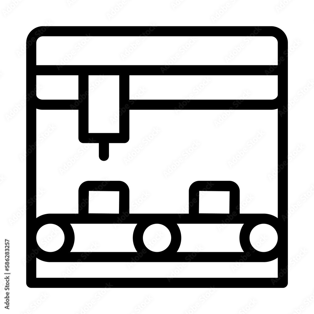 Poster assembly line, manufacturing icon. simple line, outline elements of production icons for ui and ux, 