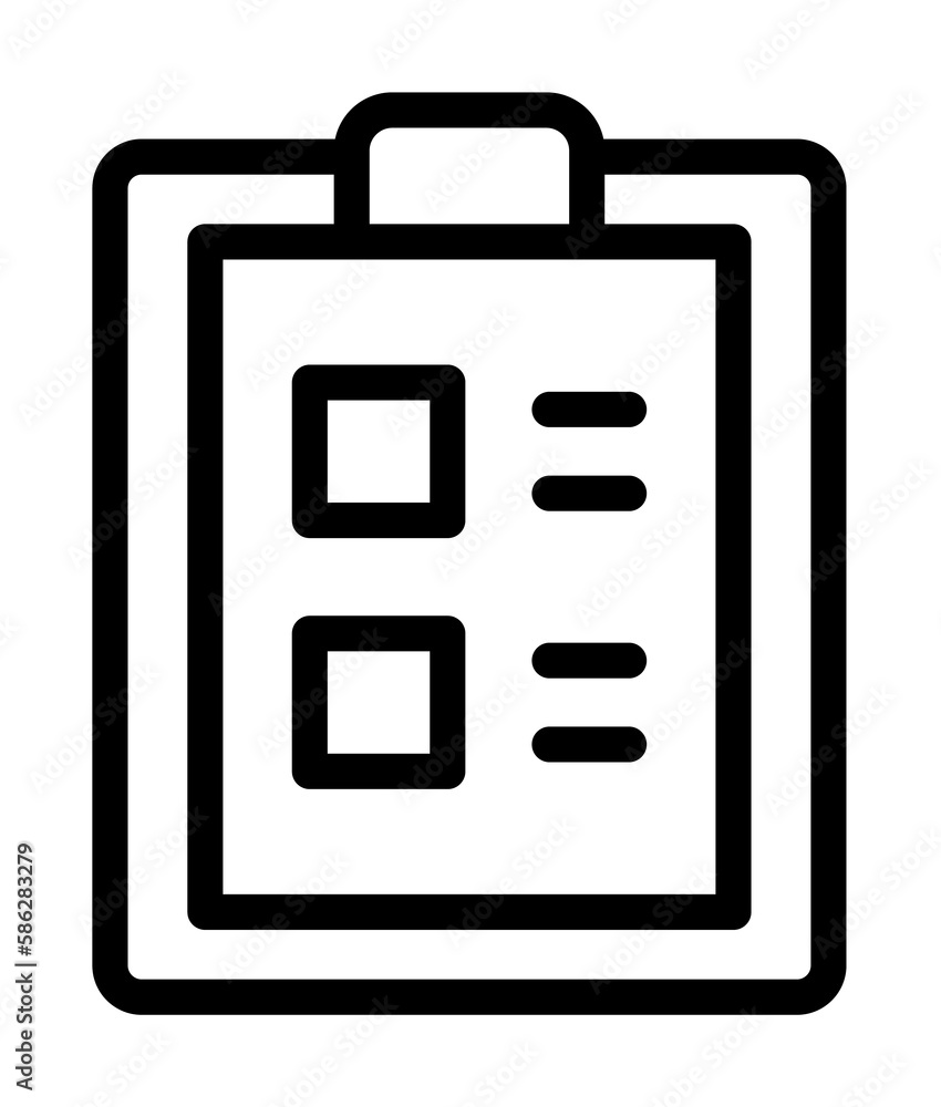 Poster check list, manufacturing icon. simple line, outline elements of production icons for ui and ux, web