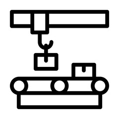 Assembly line, manufacturing icon. Simple line, outline elements of production icons for ui and ux, website or mobile application