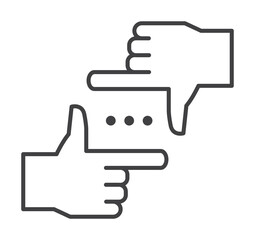 frame, gesture, hands icon. Element of marketing and advertising icon for mobile concept and web apps. Thin line frame, gesture, hands icon can be used for web and mobile