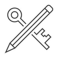 copywriting, key icon. Element of marketing and advertising icon for mobile concept and web apps. Thin line copywriting, key icon can be used for web and mobile