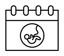 Calendar, baby icon. Element of maternity culture. Thin icon for website design and development, app development. Premium icon