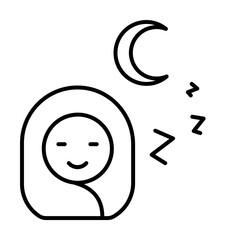 Night, baby, sleeping icon. Element of maternity culture. Thin icon for website design and development, app development. Premium icon
