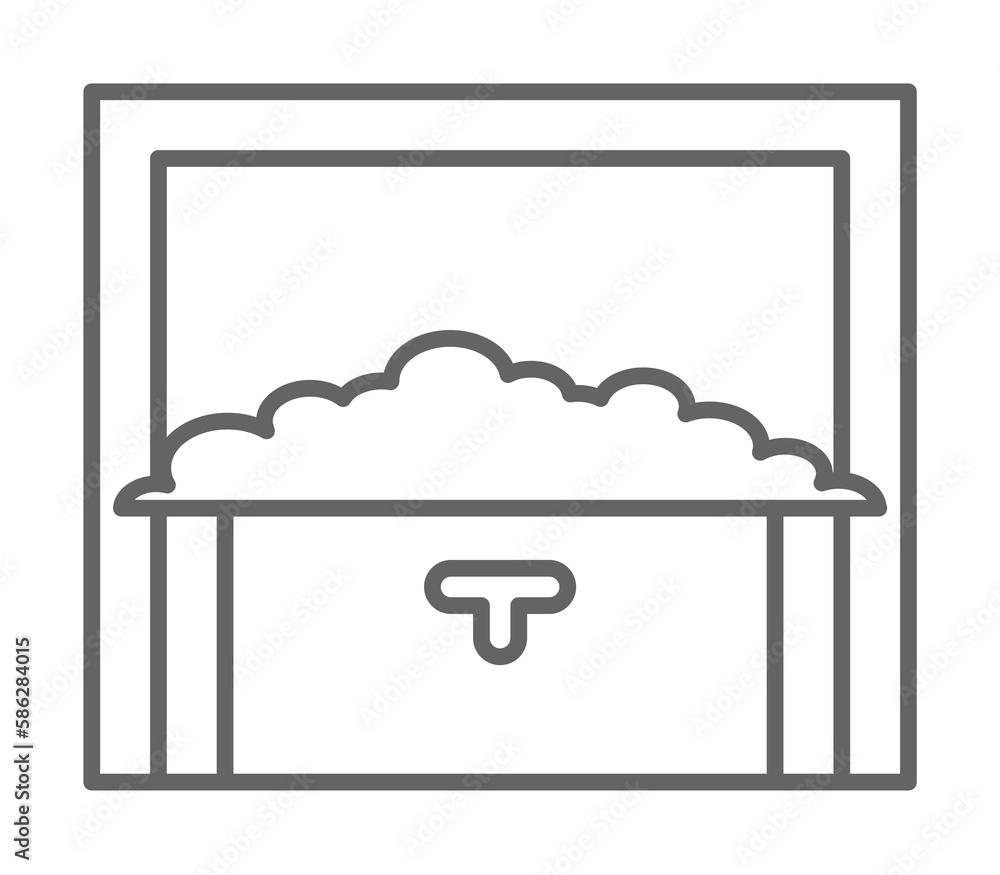 Poster medieval, treasure icon. element of medieval period icon. thin line icon for website design and deve