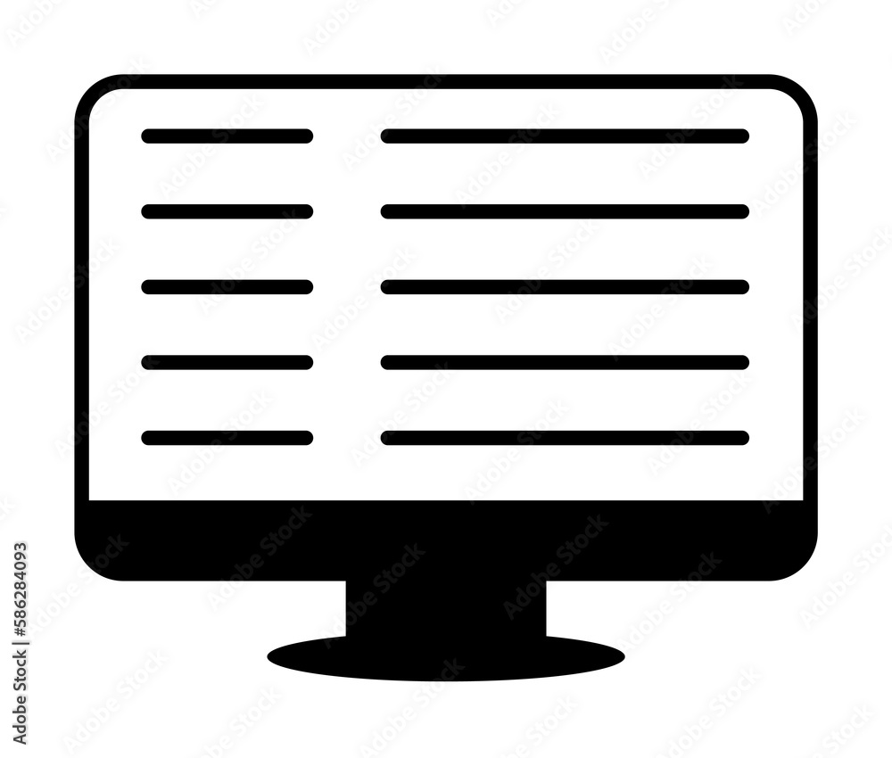 Poster monitor, text icon. element of harmful things icon for mobile concept and web apps. detailed monitor