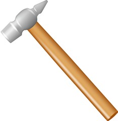 Realistic hammer sledgehammer with wooden handle. Vector industrial workers tool. Equipment for repair, contract and locksmith work. vector